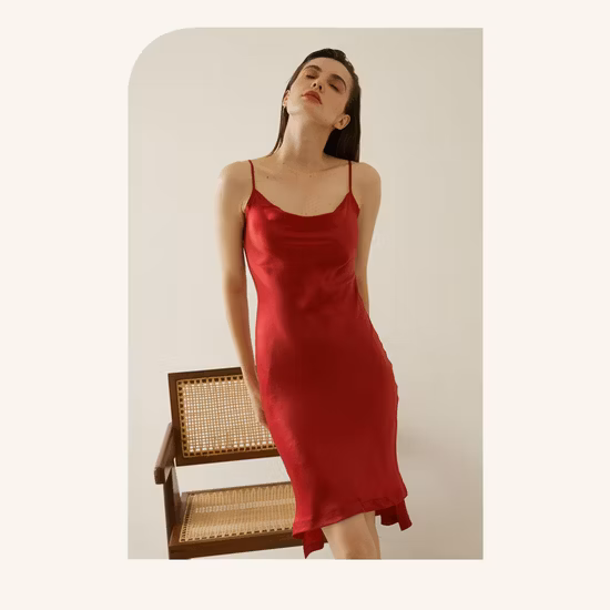 China Factory 16mm/19mm/22mm Pure Silk Hot Sale Long Nightdress with Custom Brand