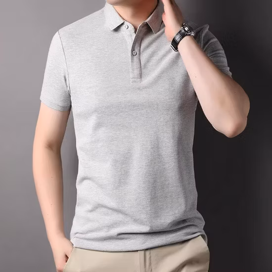 Mens Work Office Long Sleeve Polo Shirts