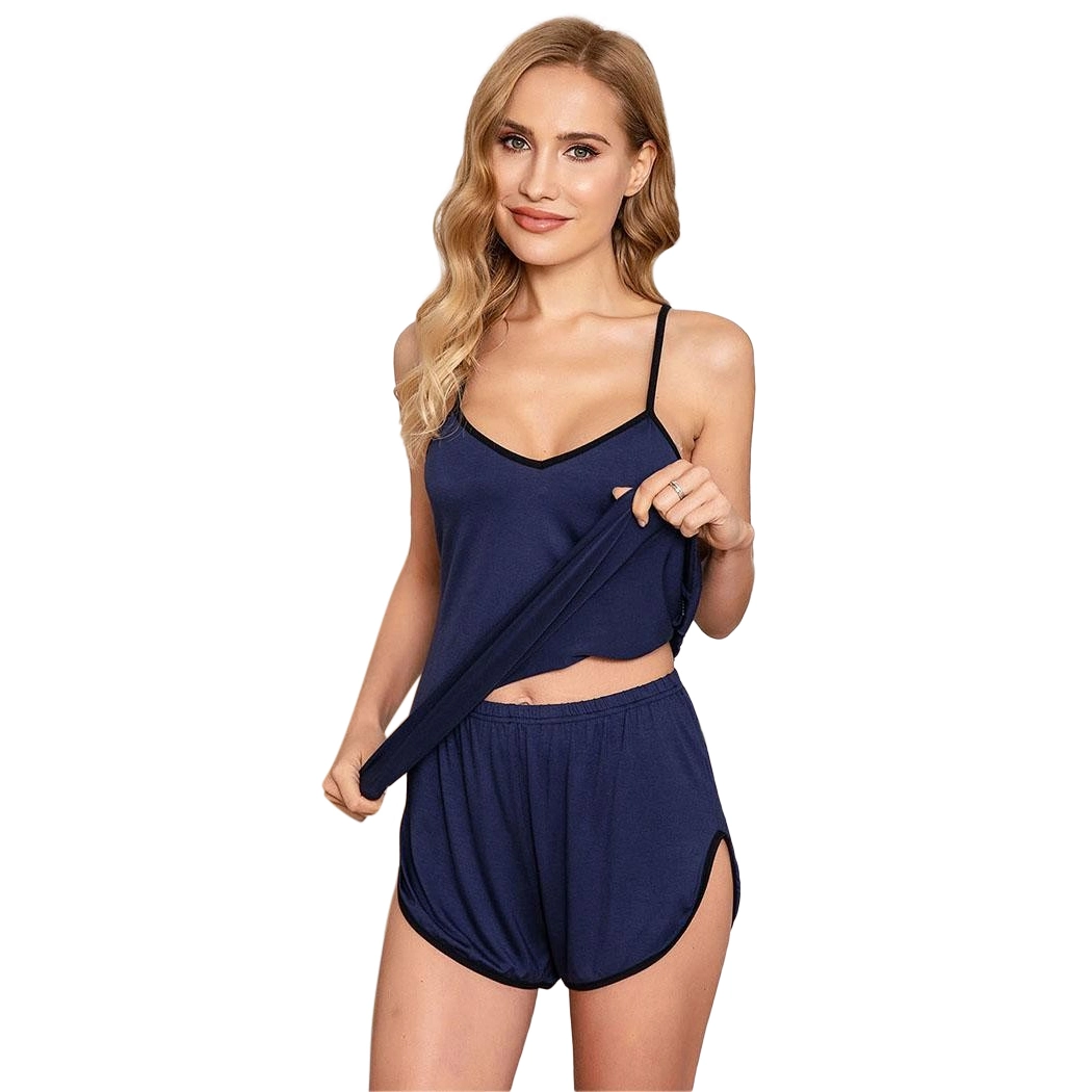 Lounge Wear Sets Women V Neck Knitted Sleepwear