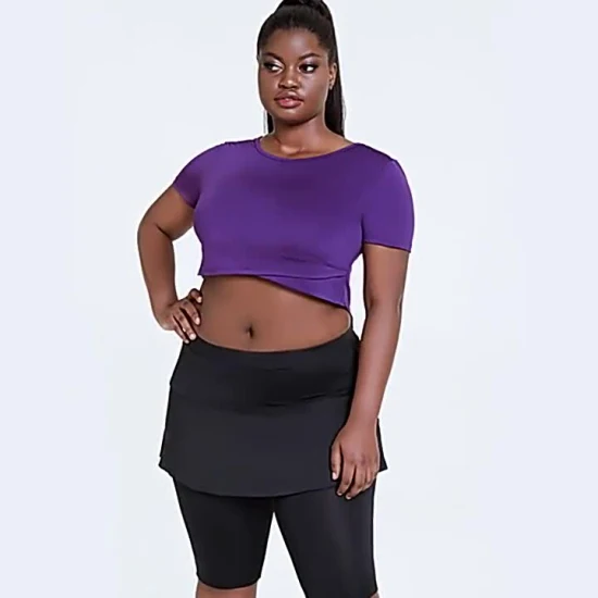 Sexy nahtlose Damen-Sportbluse in Übergröße, Damen-Yoga-Kleidung, kurzärmeliges Laufshirt